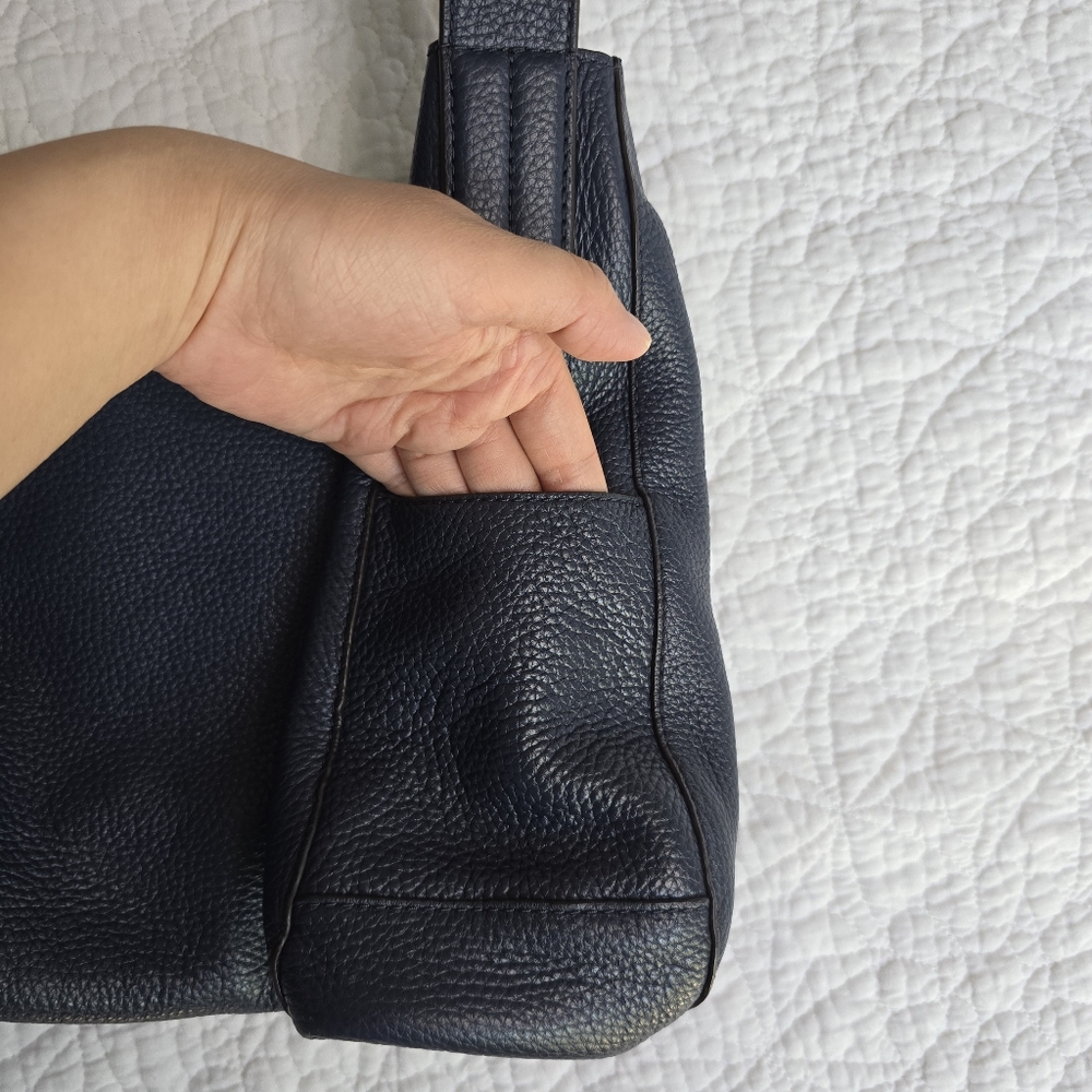 MICHAEL KORS Dark Blue Leather Hobo Bag with Tassels - Picture 7 of 16